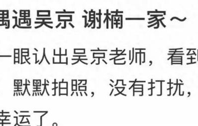 五一假期，有网友在香山偶遇吴京一家四口，吴京全程双手背后，谢楠乘风破浪
